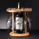 Suporte De Madeira Para Vinho e Taças