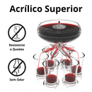 Dispenser de Bebida com 6 Copos para Shots 45 ml de Vidro Acrílico - Vin Valois
