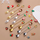 Conjunto Natalino de Talheres de Sobremesa 6 Peças