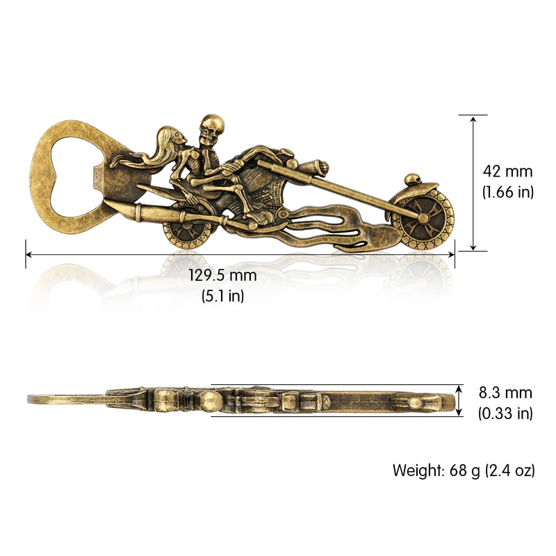Abridor de Garrafa Caveira na Motocicleta