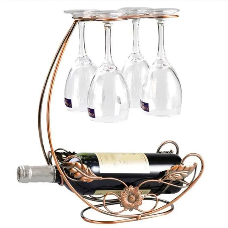 Suporte Decorativo Para Vinho E Taças