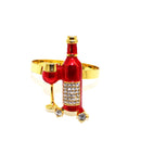 Conjunto 6 Peças de Anéis de Guardanapo (Vinho com Taça)