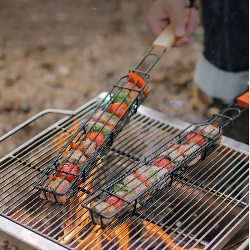 Grelha de Churrasco com Cabo de Madeira