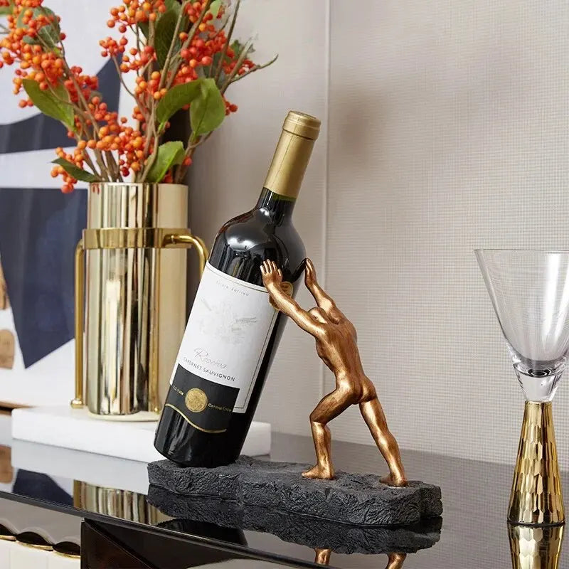 Estatueta Decorativa Suporte Para Vinho